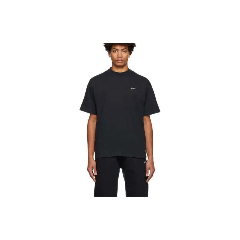 Nike Solo Swoosh Short-Sleeve French Terry Top Black/White-2