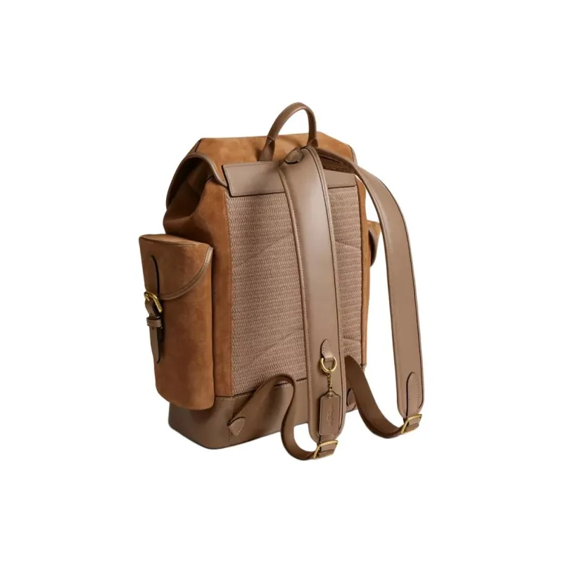 COACH Hitch Suede Backpack Large Size Men's Cedar Color-1
