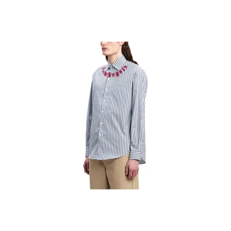 PALM ANGELS Logo Printed Striped Shirt-4