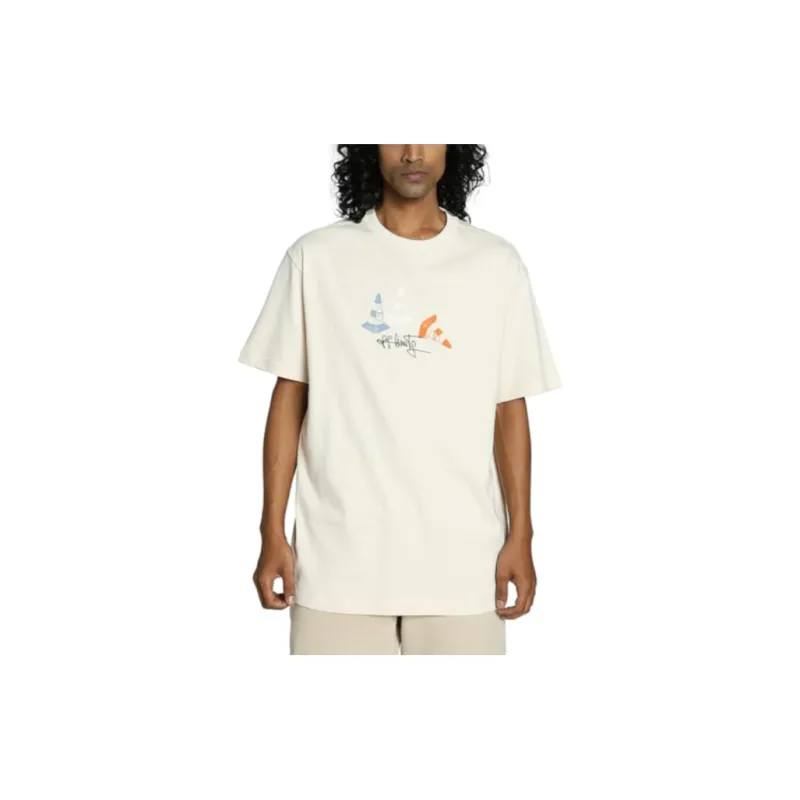 PUMA Downtown T Shirts Unisex Snow White-5