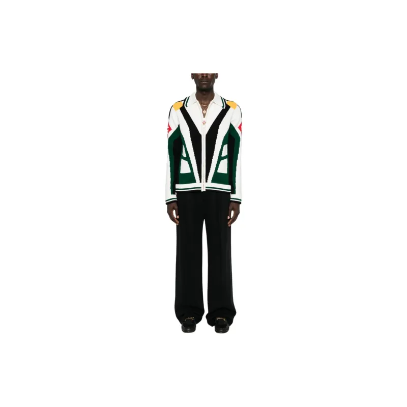 CASABLANCA Intarsia knit Cotton Cardigan-1