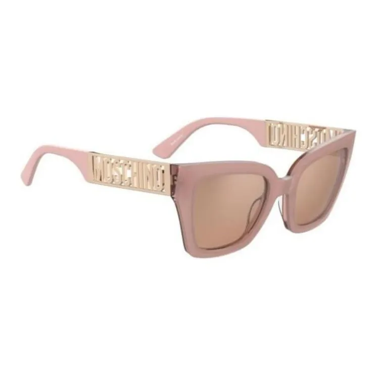 MOSCHINO Acetate Irregular Shape Sunglasses Women's Pink-3