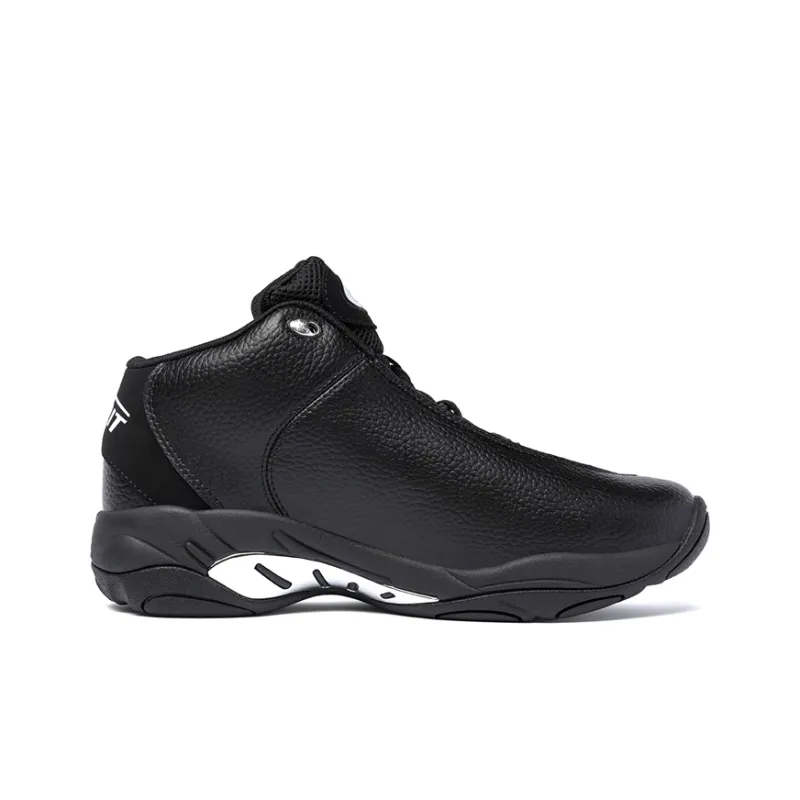 VOIT Basketball Shoes Men Mid Top All Black-1