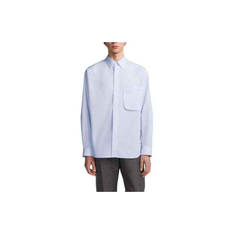 DIOR Homme Christian DIOR Couture Embroidered Pinstriped Shirt-3