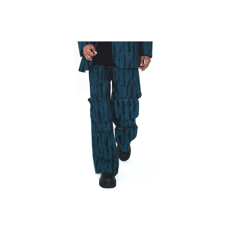 VANN VALRENCÉ Casual Pants Unisex Peacock Blue-4