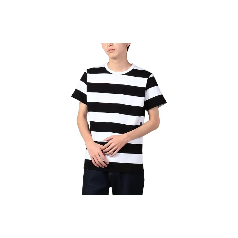 Agnes B. T-Shirts Men Black White Stripes-2