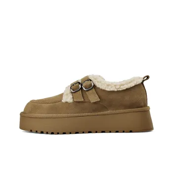 ST&SAT Fleece Lined BUKEN Shoes For Autumn And Winter Insulated Shoes Casual Single Shoes Women's