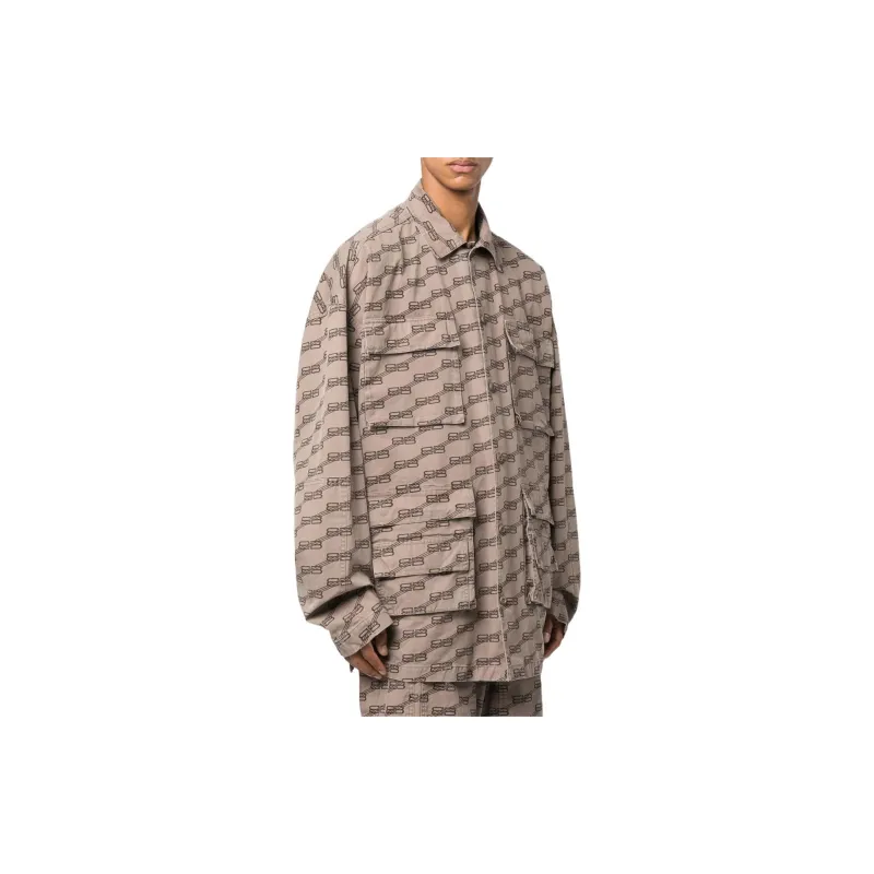 Balenciaga SS22 Shirt Loose Fit Style Men's Brown-2