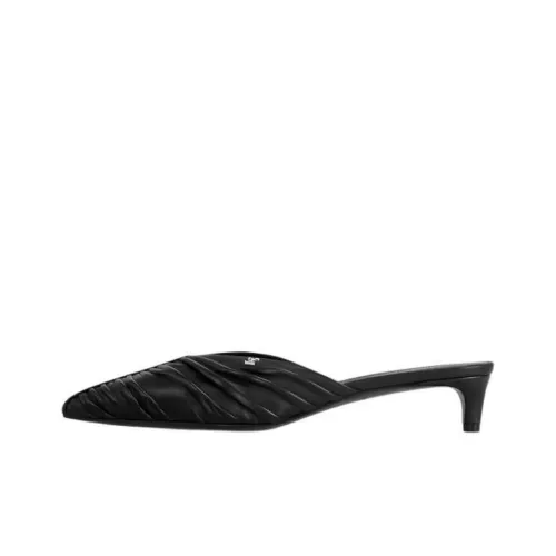 LOUIS VUITTON Closed Toe Slippers 3.5cm Women's Black
