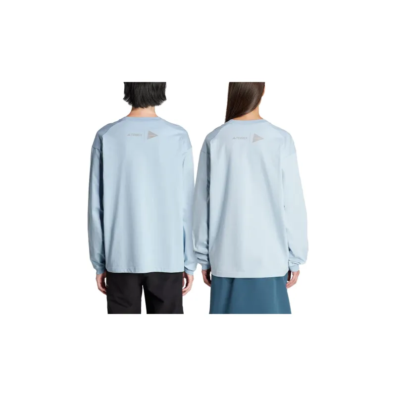 Adidas TERREX X And Wander T Shirts Unisex Light Blue-3