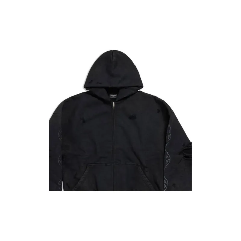 Balenciaga Paris Moon Cotton Hoodie - POIZON
