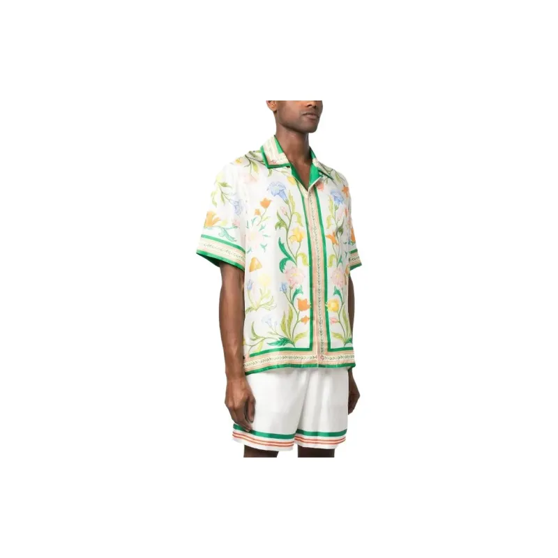 CASABLANCA Cuban Collar Short Sleeve Shirt-3