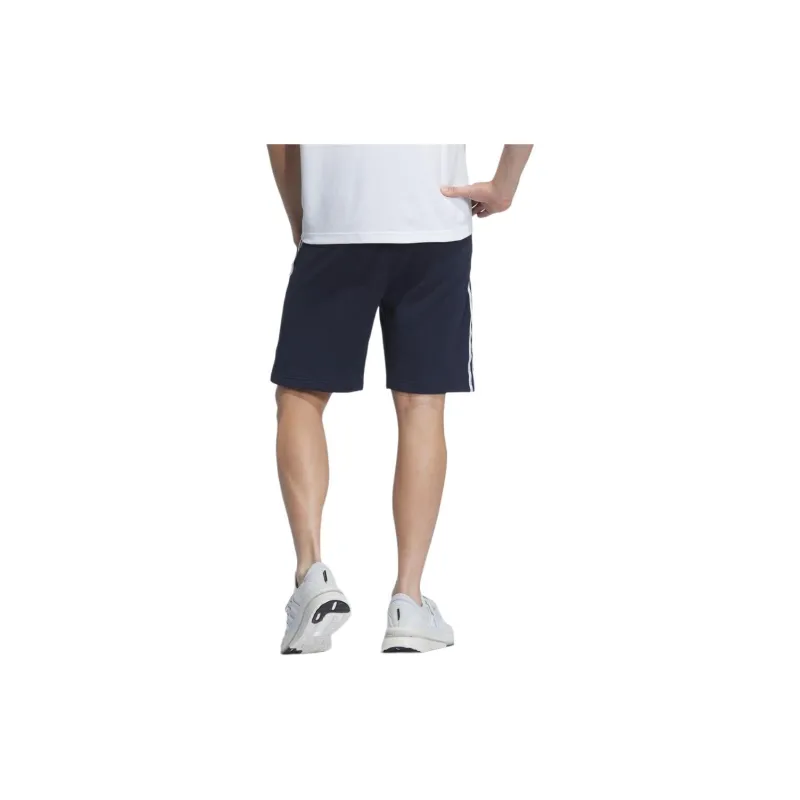 Adidas Essentials Plus Loose Fit Three Stripes French Terry Shorts Casual Shorts Men's Black-3