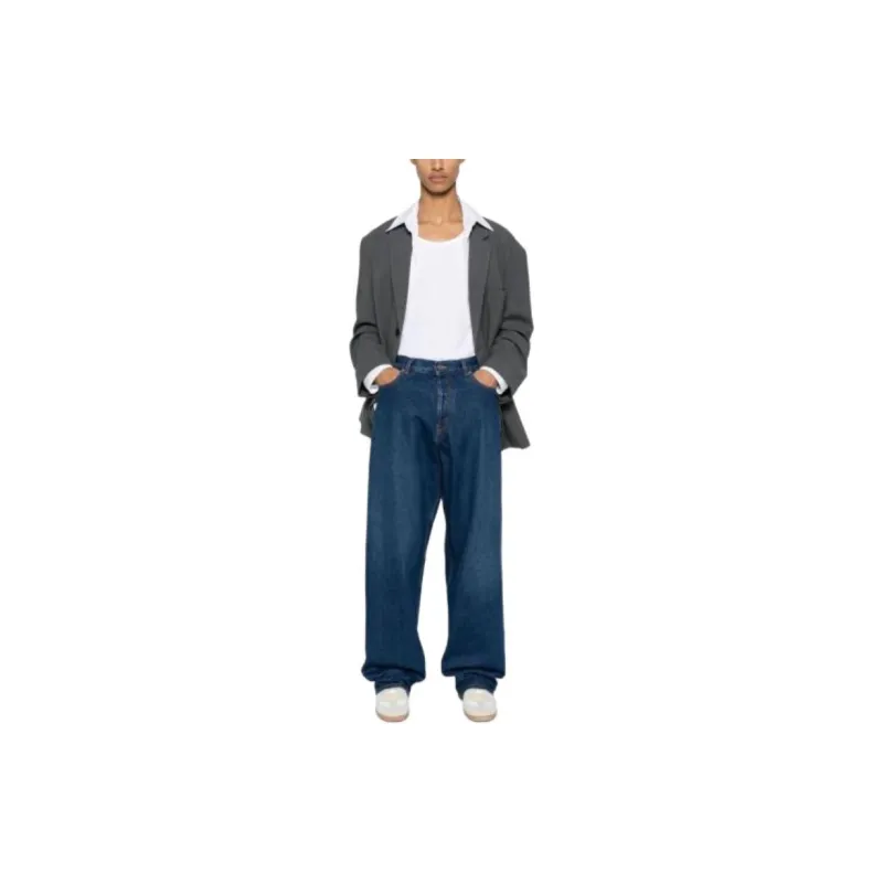 OFF WHITE Logo Patch Wide Leg Jeans-1