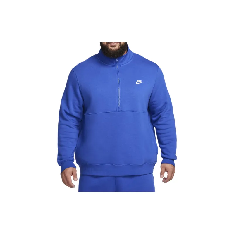 Nike Brushed-Back 1/2-Zip Pullover Sweatshirt Men's Blue-5