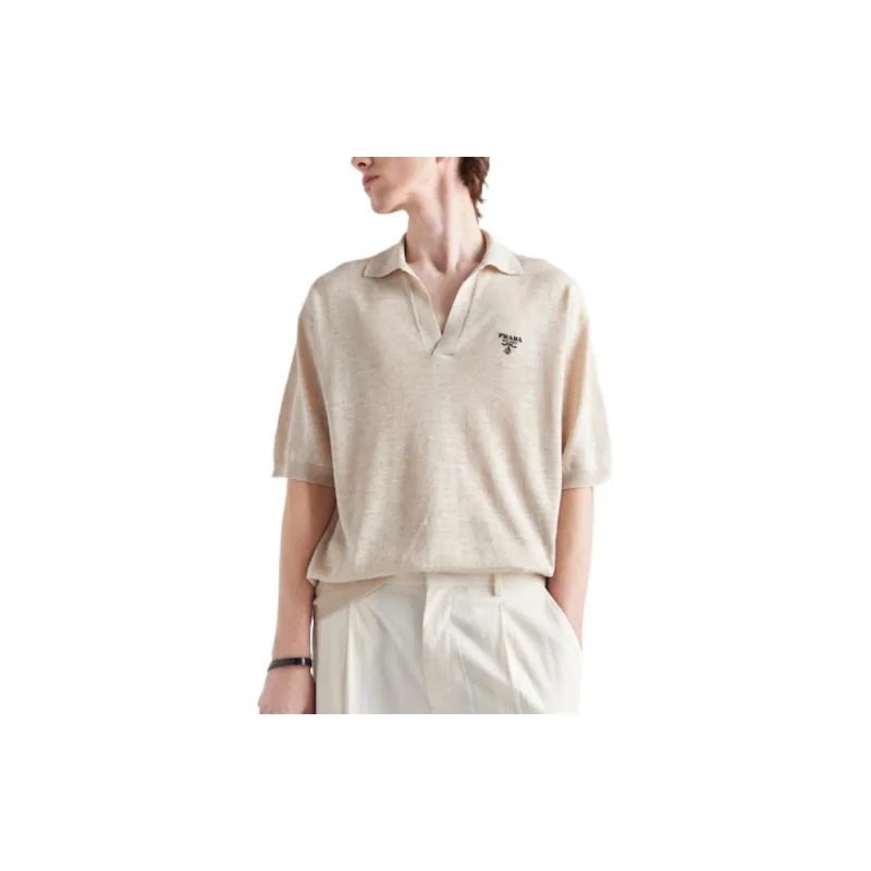 PRADA FW22 Polo Shirt Men's Ivory White-3