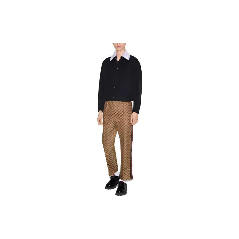 GUCCI Lido Knitted Sweatpants Men's Camel-1