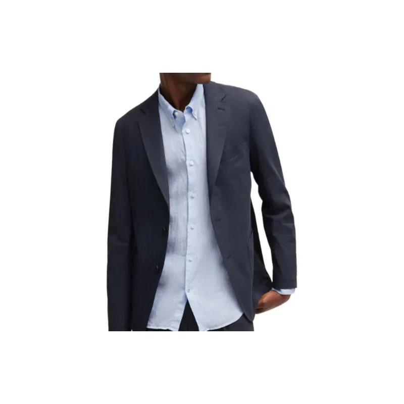 HUGO BOSS Single-breasted Linen-blend Blazer-2