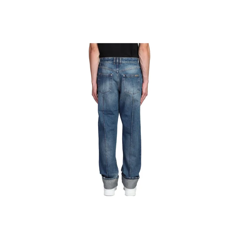 BALMAIN Faded Straight-leg Jeans-2