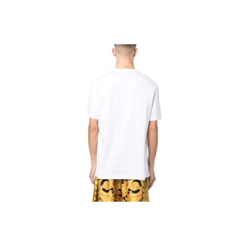 VERSACE SS23 Men Safety Pin Logo Printed Short Sleeve T-shirt White-2