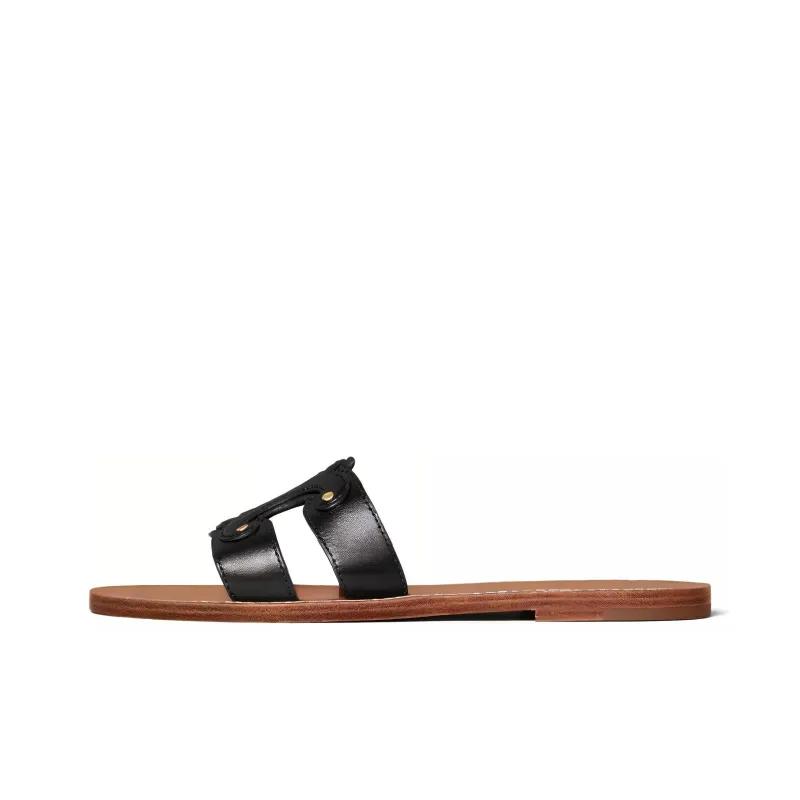 CELINE Triomphe Slide Slippers Women's Black Brown-0