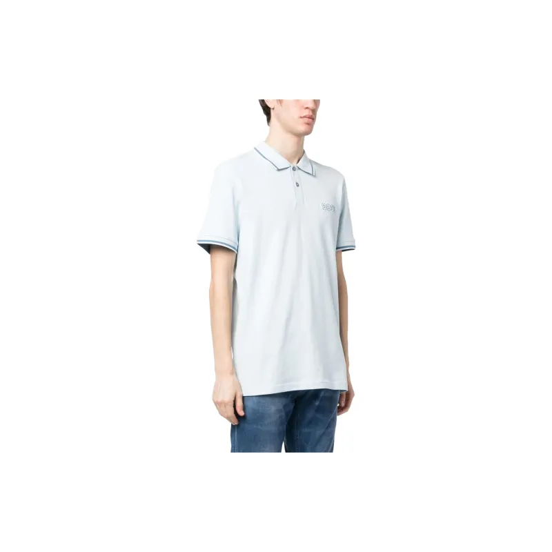 HUGO BOSS Polo Shirts Men Light Blue-3