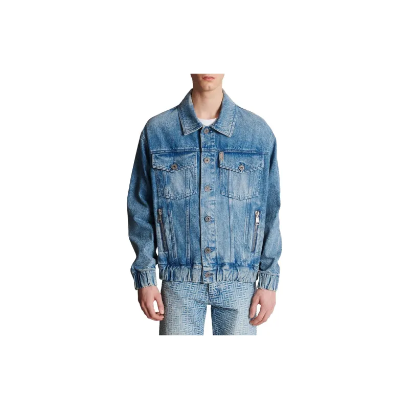 BALMAIN 70s Buttoned Long Sleeve Denim Jacket-2