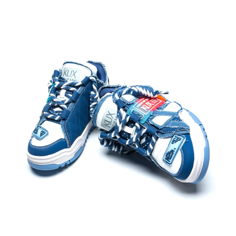KUX Denim Mini Puffy Wear-Resistant Height Increasing Low-Top Skateboard Shoes Unisex-5