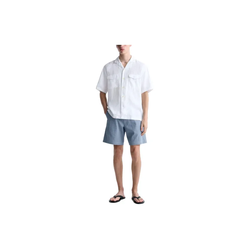 ZARA Casual Shorts Men Sky Blue-4