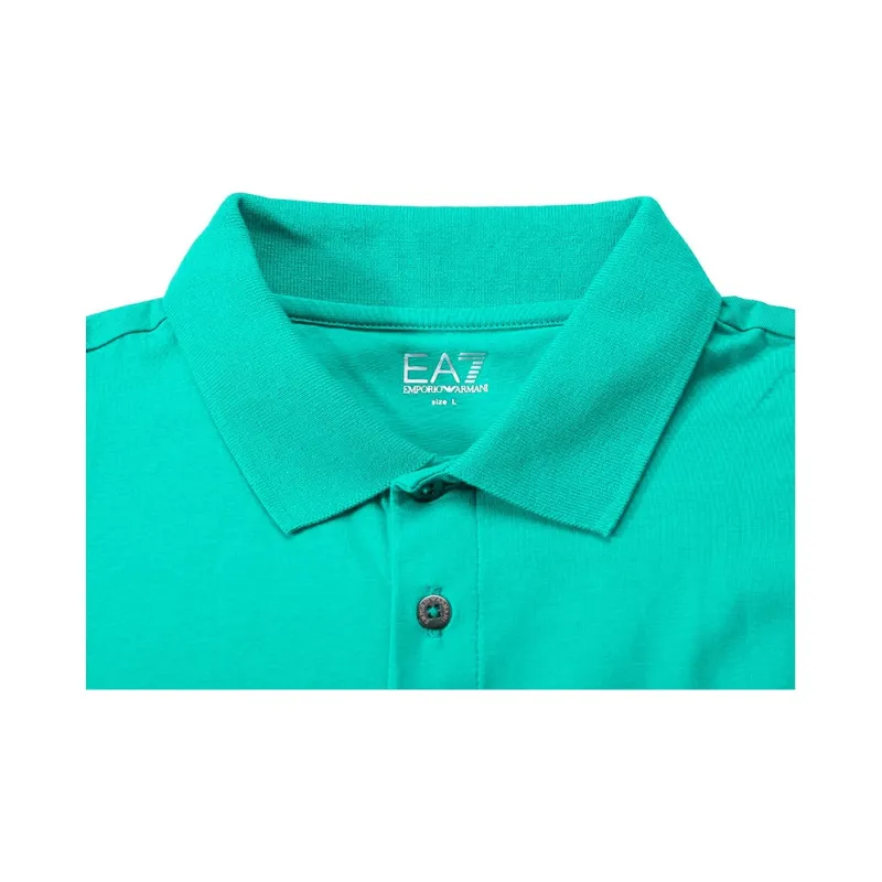 EMPORIO ARMANI EA7 SS24 Polo Shirt Men's Turquoise Color-3