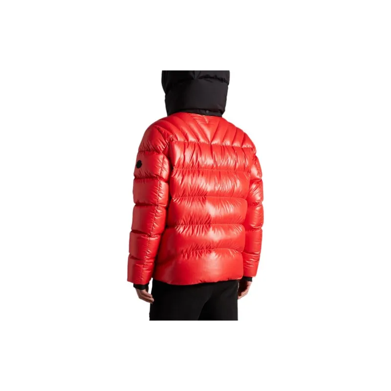Moncler FW22 Solid Color Hooded Down Jacket Men's Red-3