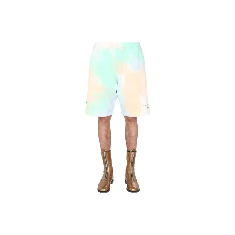 MSGM Fantastic Green Tie Dye Bermuda Shorts-4