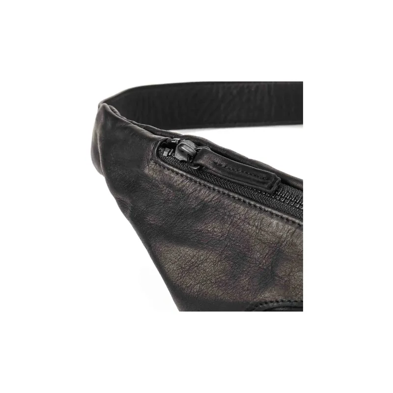 Yohji Yamamoto Cow Leather One Shoulder Crossbody Fanny Pack Men's Black-6