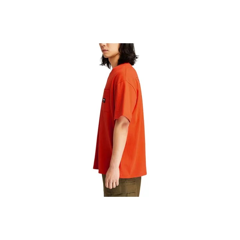 Timberland Drop Shoulder Sleeve T-Shirt Men's Orange Red-5
