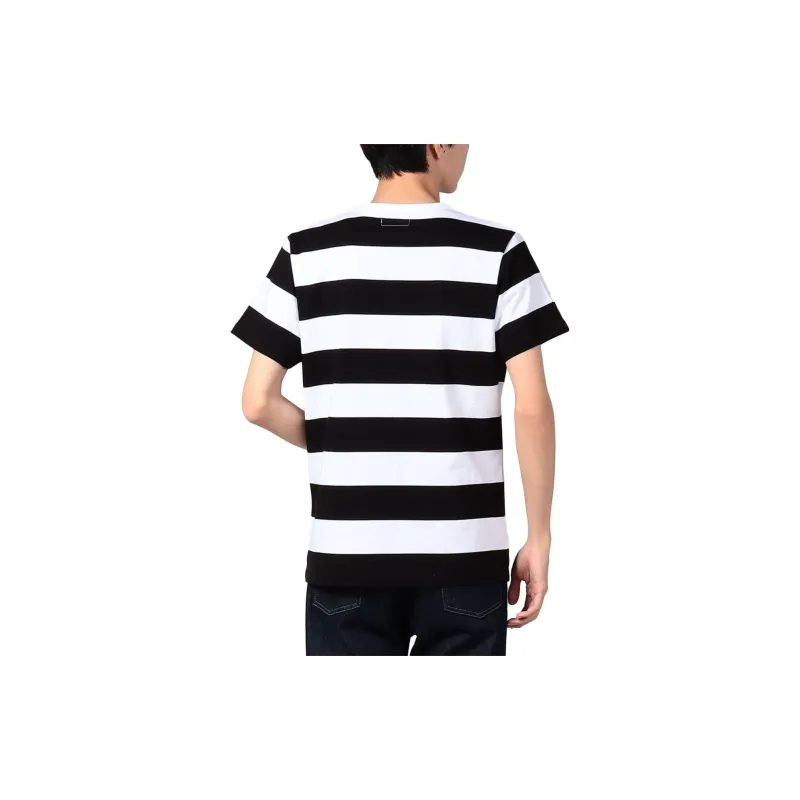 Agnes B. T-Shirts Men Black White Stripes-1
