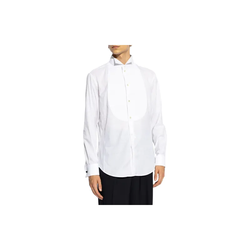 GIORGIO ARMANI Curved Hem Tuxedo Shirt-1