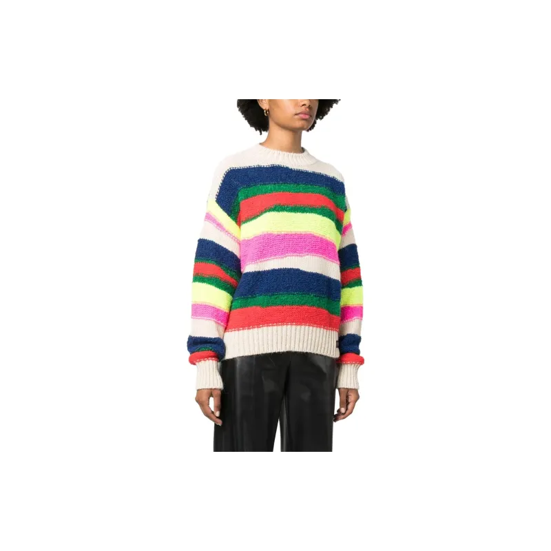 DSQUARED 2 Horizontal Stripe Chunky Knit Crewneck Jumper-1