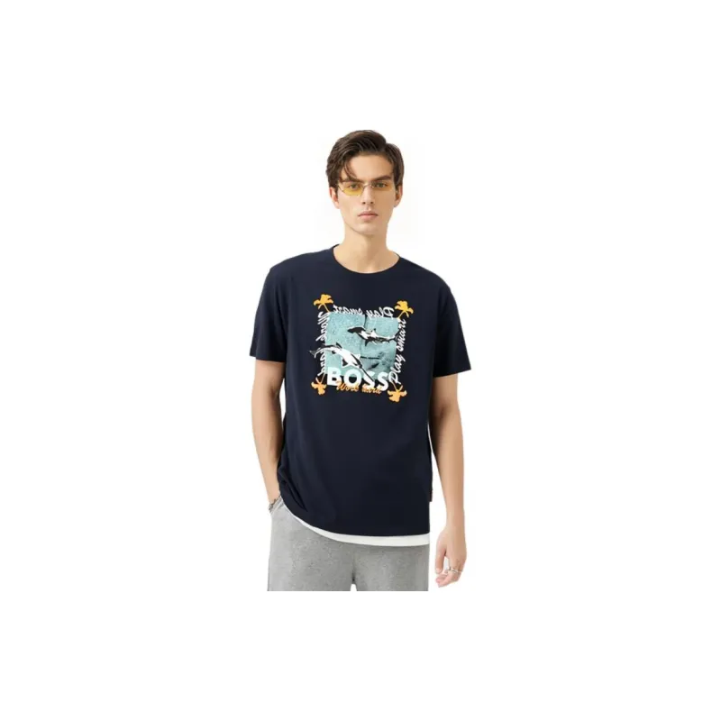 HUGO BOSS T Shirts Men Dark Blue-6