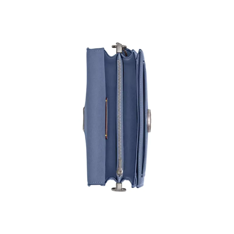COACH Tabby Litchi Grain Leather Portable Crossbody Bag, Shoulder Bag Small Size Women's Dusty Blue-2