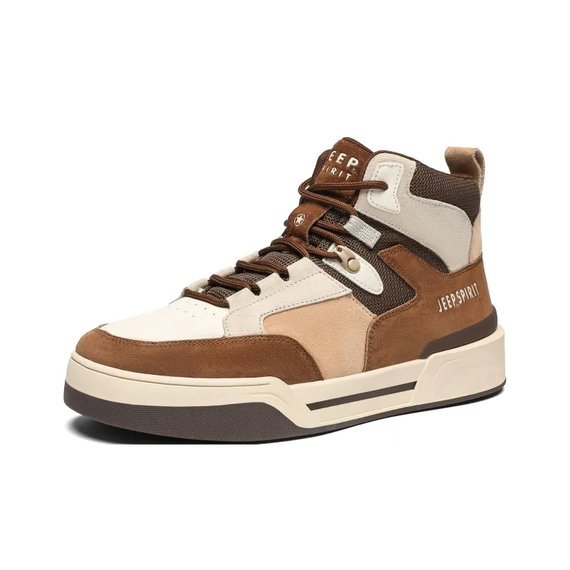 JEEP SPIRIT Slip Resistant Water Resistant Wear Resistant Lightweight Breathable High Top Skateboard Shoes Men's-2