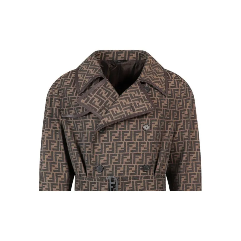 FENDI Ff Motif Belted Trench Coat-3