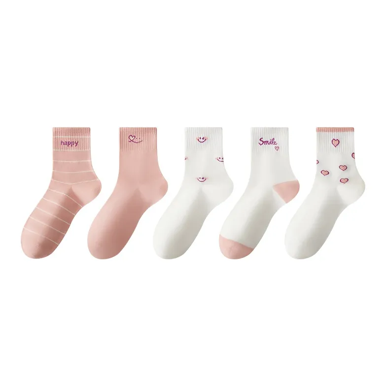 MIIOW Mid Calf Socks Women's 5 Pack Mixed Color-0