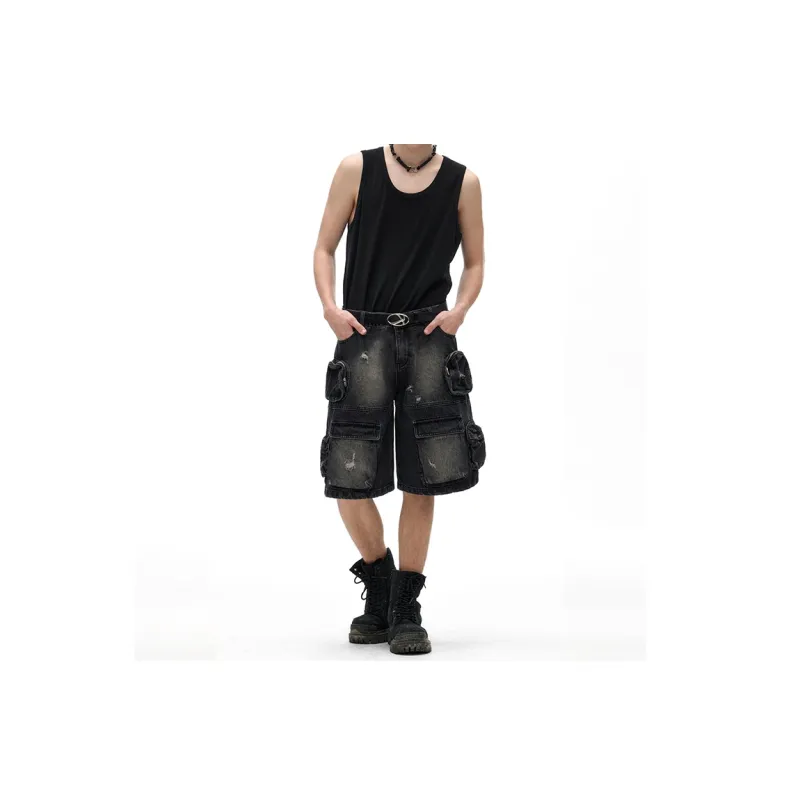 IMXS Denim Shorts Unisex Black-5