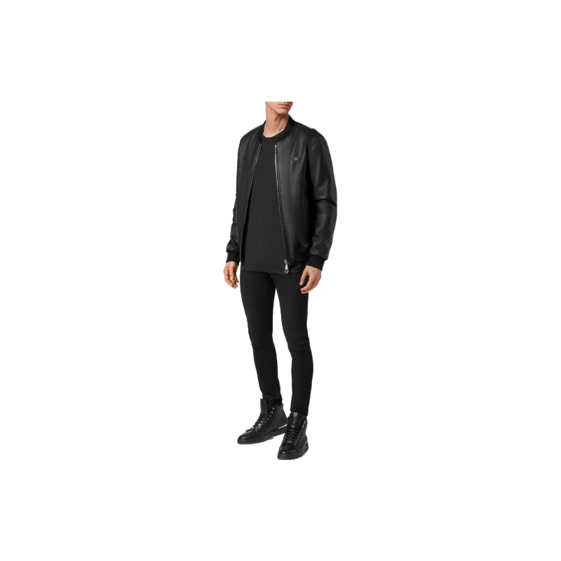 PHILIPP PLEIN Leather Jackets Men Black-1