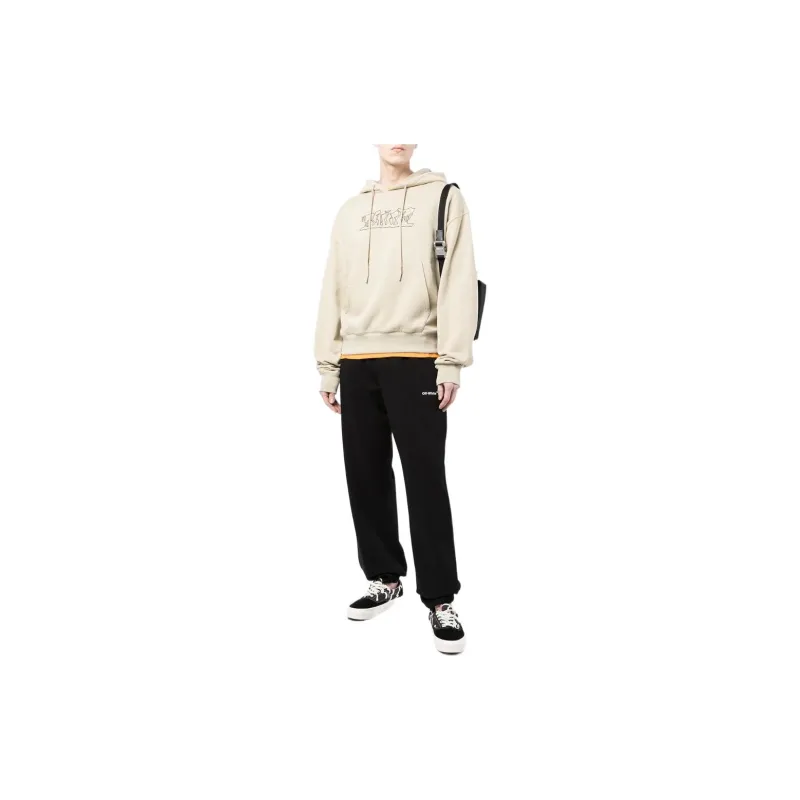 OFF WHITE Logo embroidered Cotton Hoodie-1