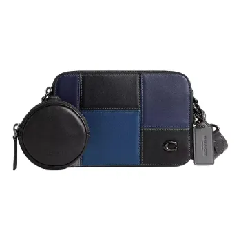 COACH Charter Smooth Leather Shoulder Bag, Crossbody Bag Trumpets Women's Black & Blue