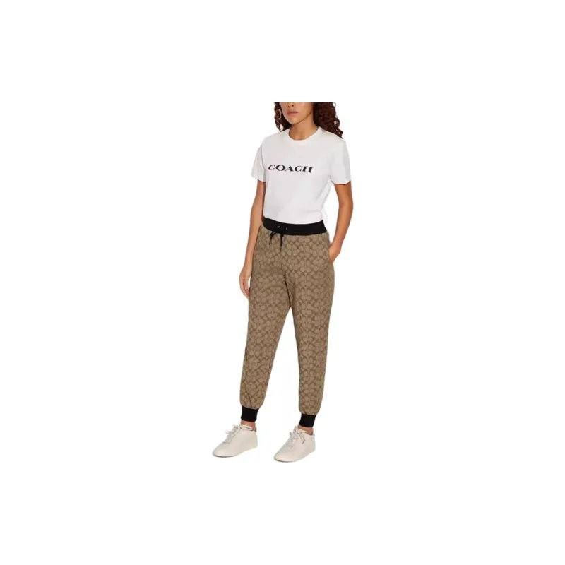 COACH Knitted Sweatpants Men's Khaki-1