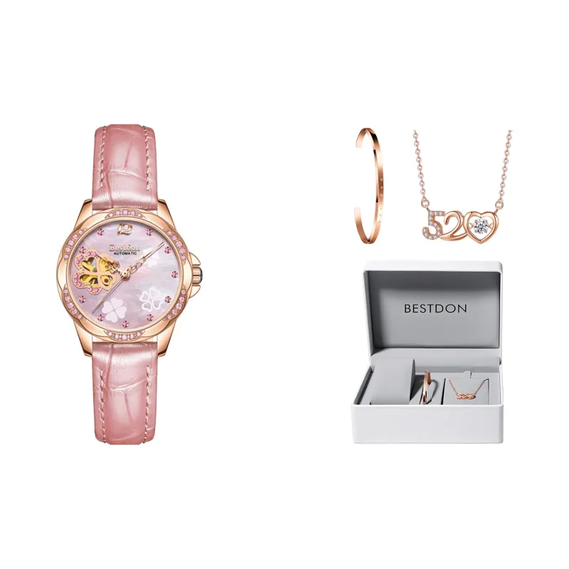 Bestdon Mechanical Movement Stainless Steel Watchband Watch Women's Watch Mother-of-Pearl Color Watch Dial-10