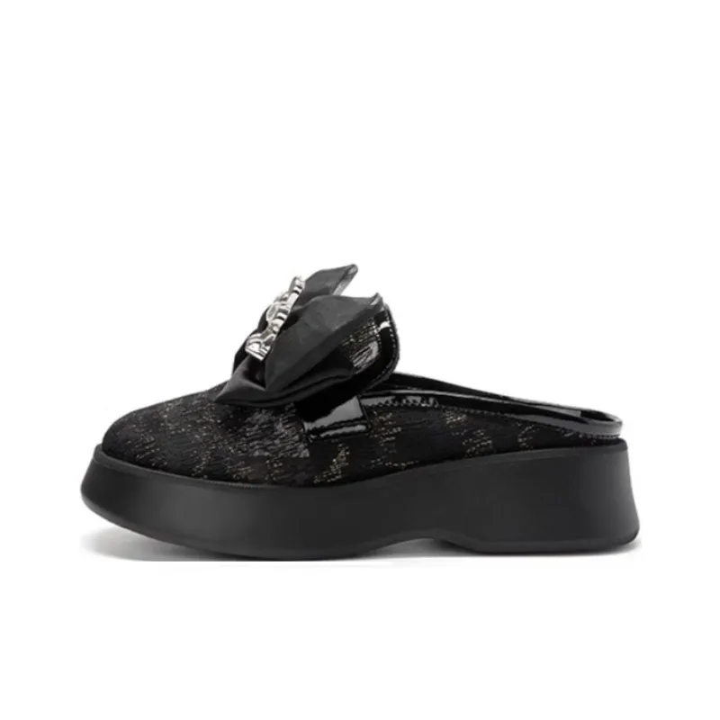Satchi Abrasion-Resistant Wrap-toe Slippers Women's Black-0