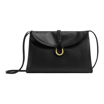 Bottega Veneta Cow Leather Shoulder Bag Crossbody Bag Medium Size Women's Black